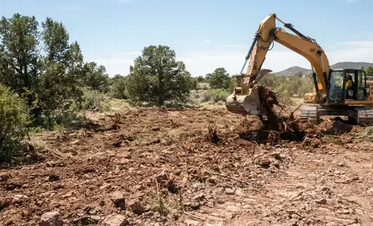 Apache County construction site showing cleared and grubbed soil prepared for future grading and site development