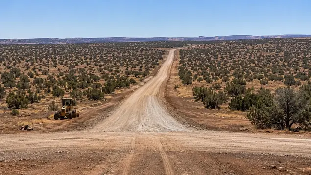 Driveway and rural road grading on a property in Apache County Arizona