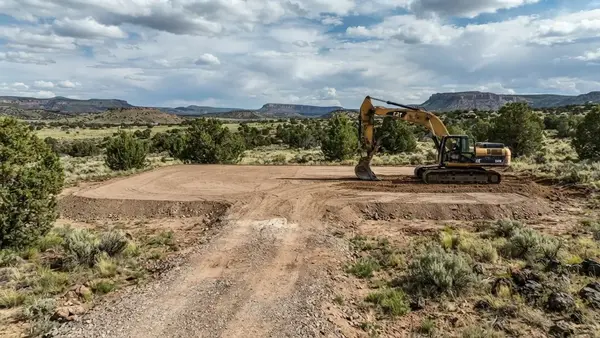 Completed rural house pad prepared for future construction in Apache County Arizona