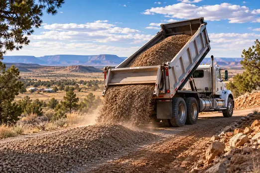 Bulk gravel delivery for a rural driveway and property development project in Apache County Arizona
