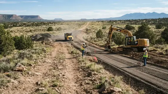 Apache County Arizona rural road site assessment for gravel and aggregate material selection