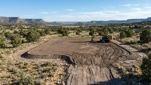 House pad preparation and grading on a rural Apache County Arizona property