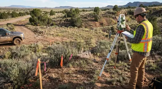 Rural Apache County Arizona property evaluated for house pad placement and grading