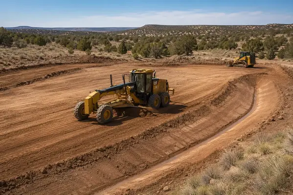 Land grading and leveling on rural property in Apache County Arizona