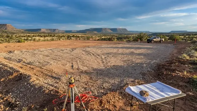 Potential rural homesite selected on undeveloped Apache County Arizona property with access and natural drainage considerations