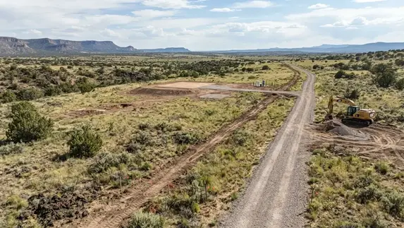 Planned rural utility corridor across an undeveloped Apache County Arizona property