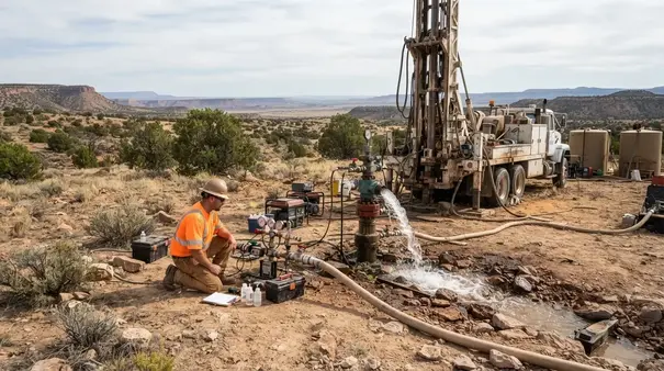 Water well drilling and production testing on a rural Apache County Arizona property